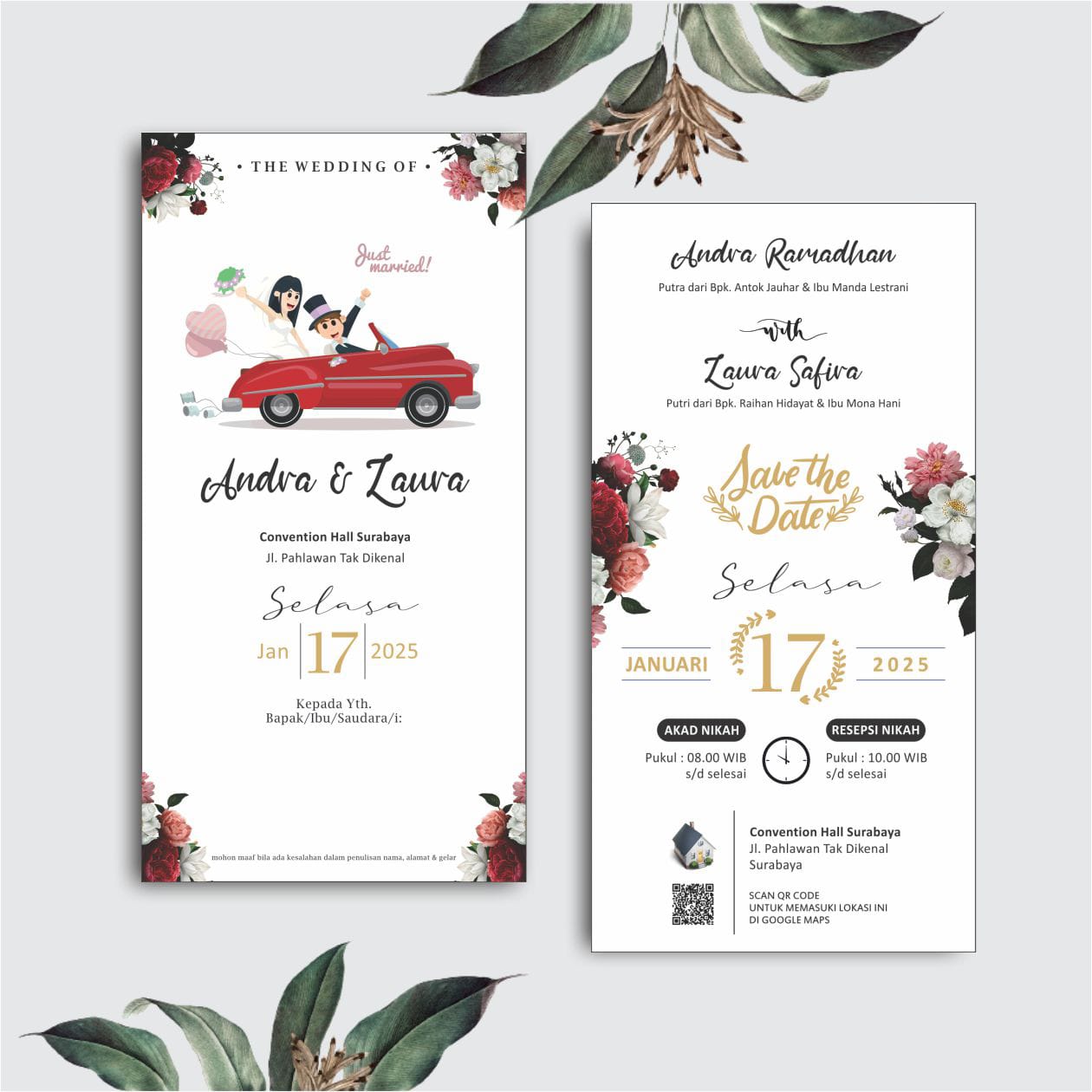 Contoh undangan cetak Lite Series - Just Married