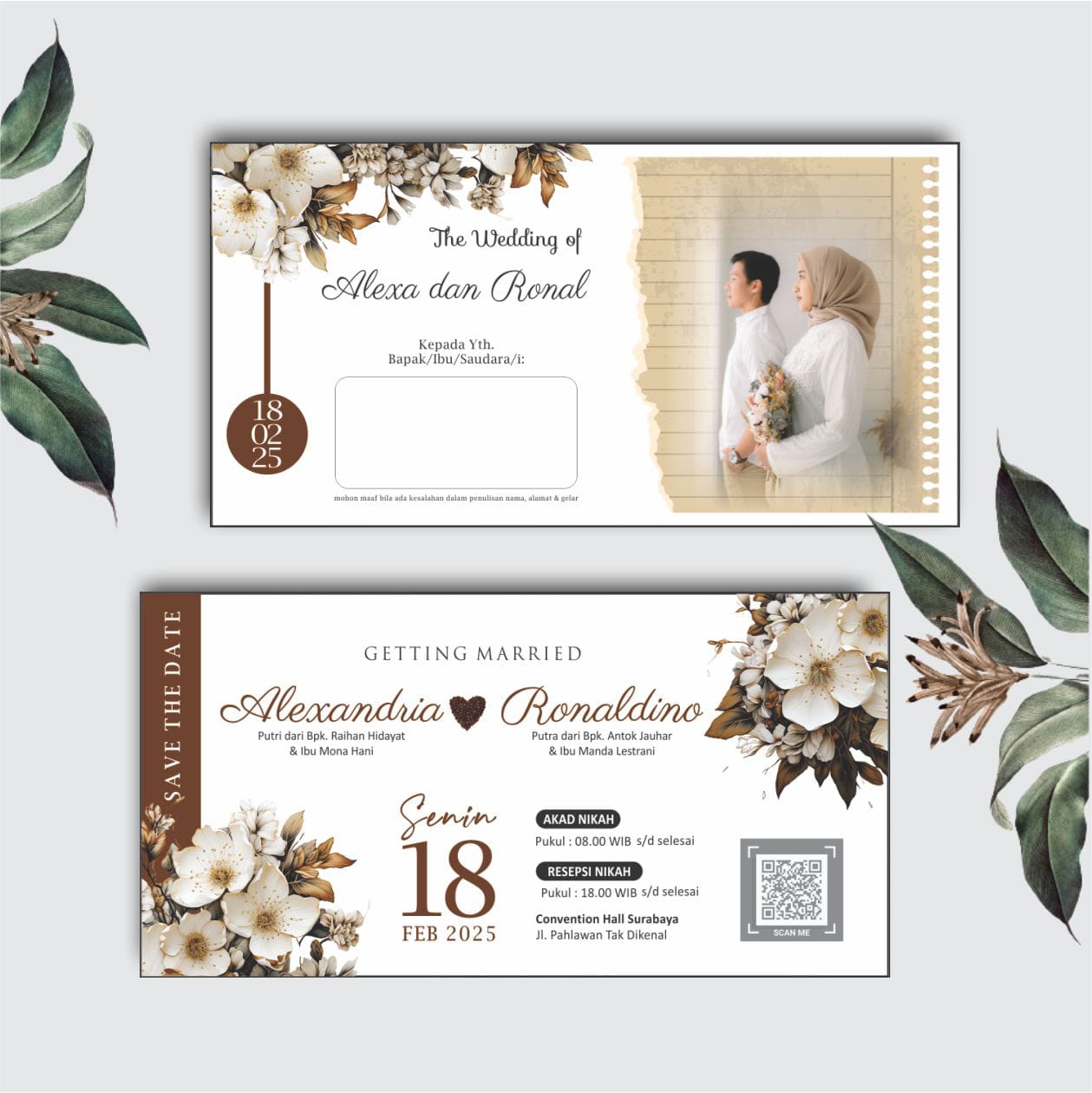 Contoh undangan cetak Lite Series - Rustic Paper