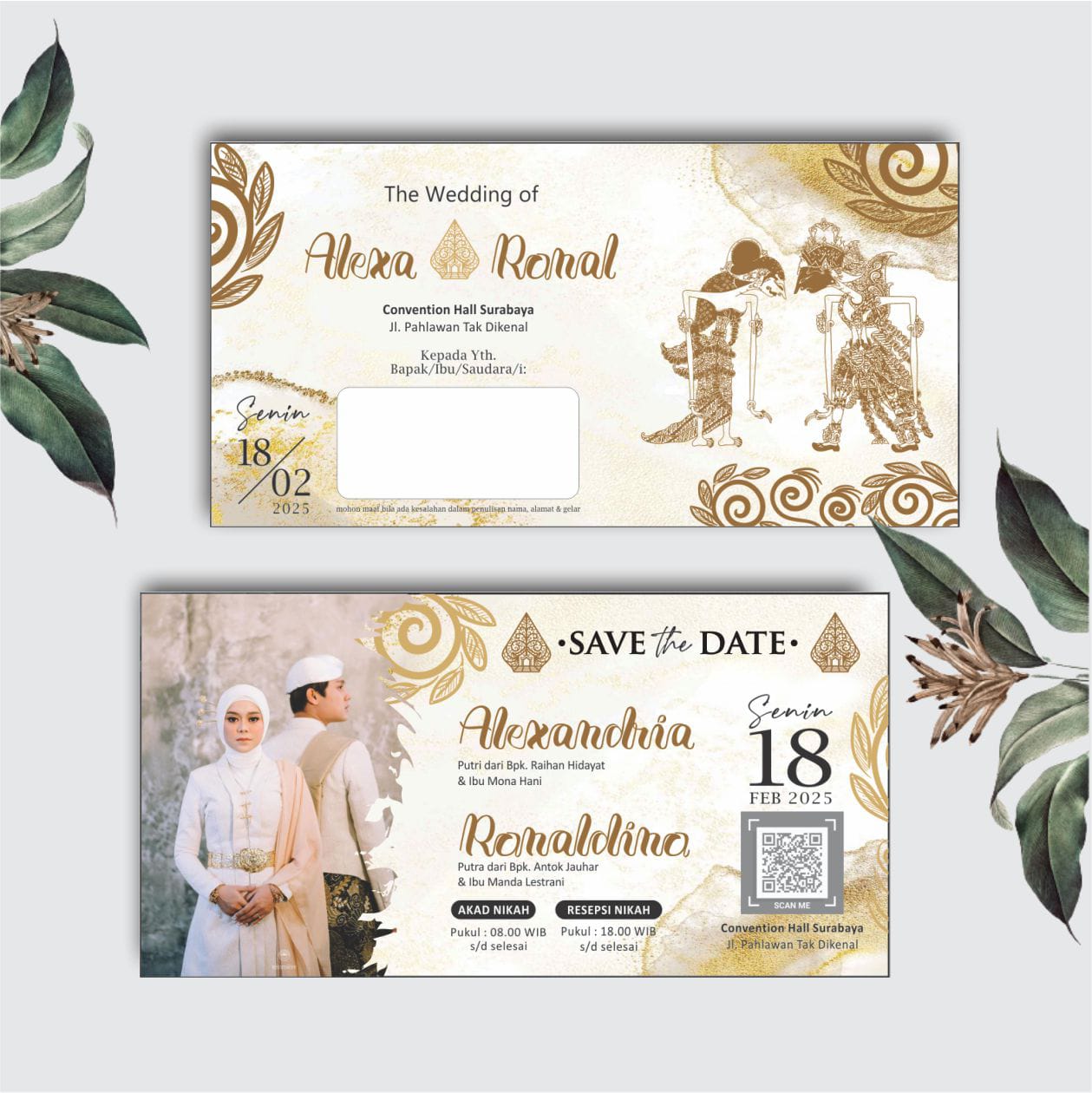 Contoh undangan cetak Lite Series - Wayang Couple