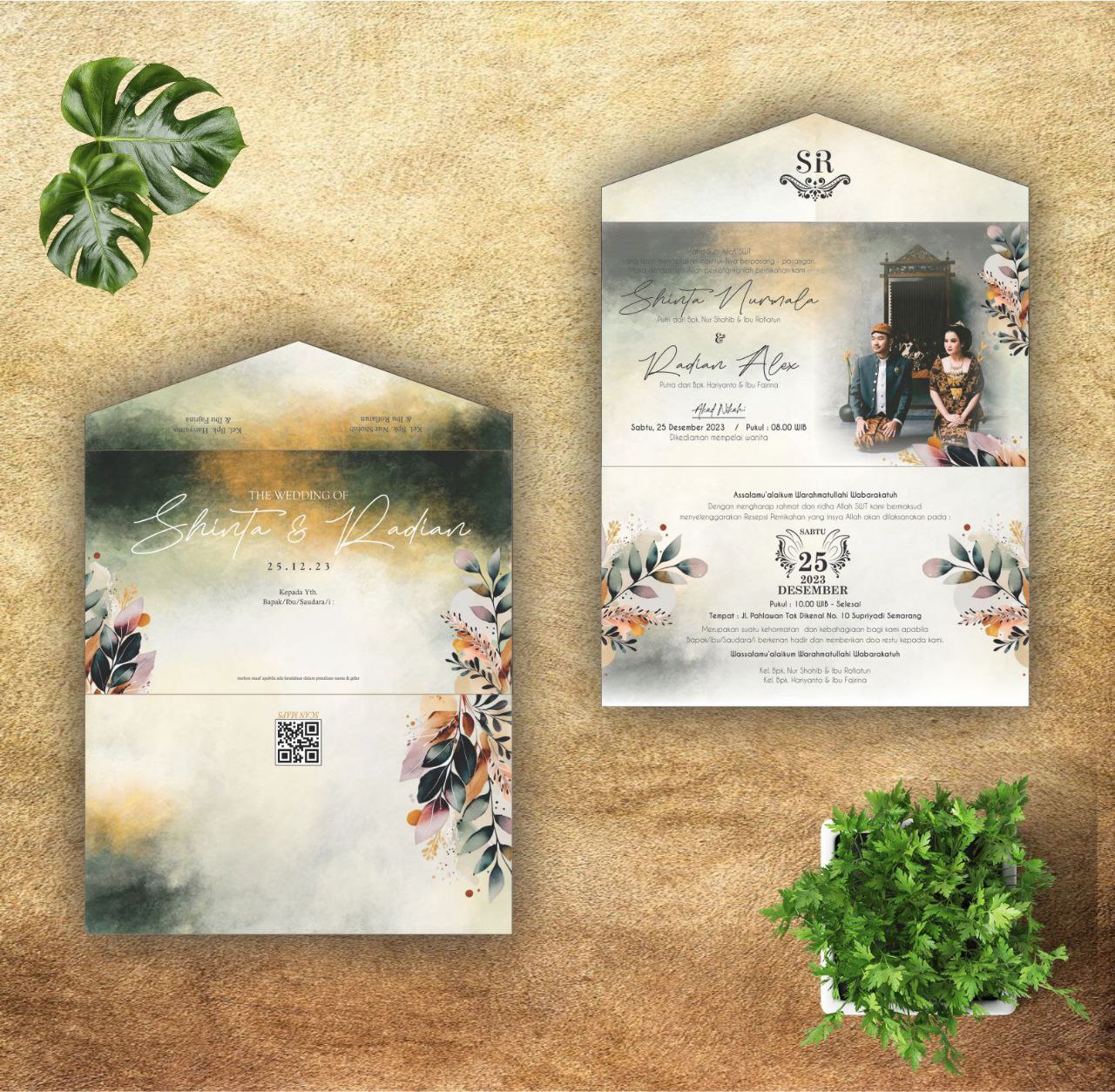 Contoh undangan cetak Elegance Series - Forest Emerald