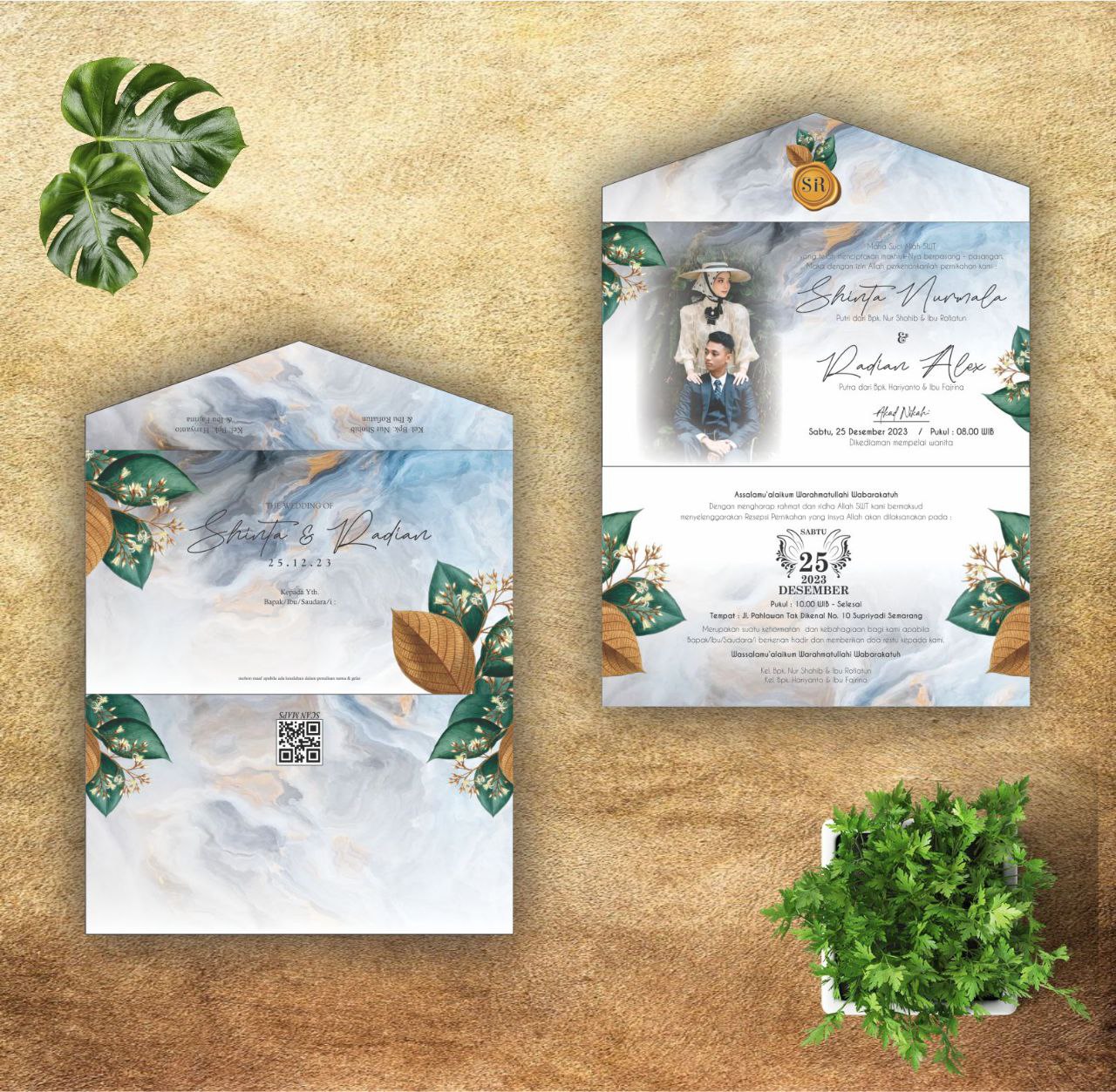 Contoh undangan cetak Elegance Series - Emerald Nature
