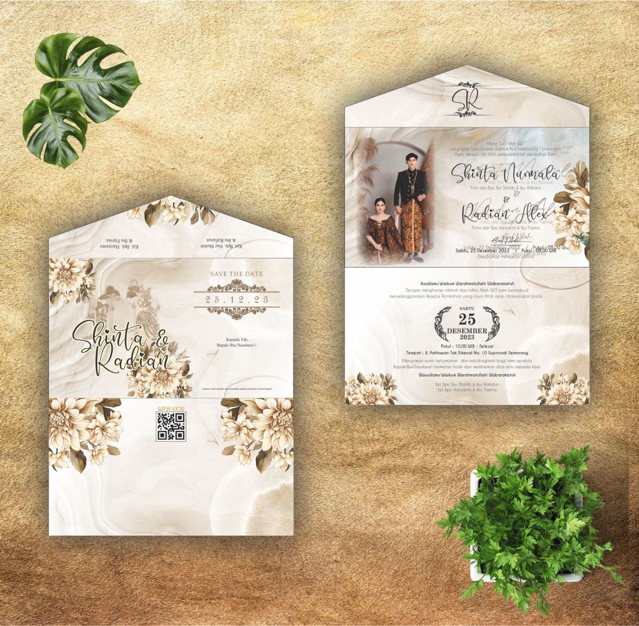 Contoh undangan cetak Elegance Series - Boho Pampas