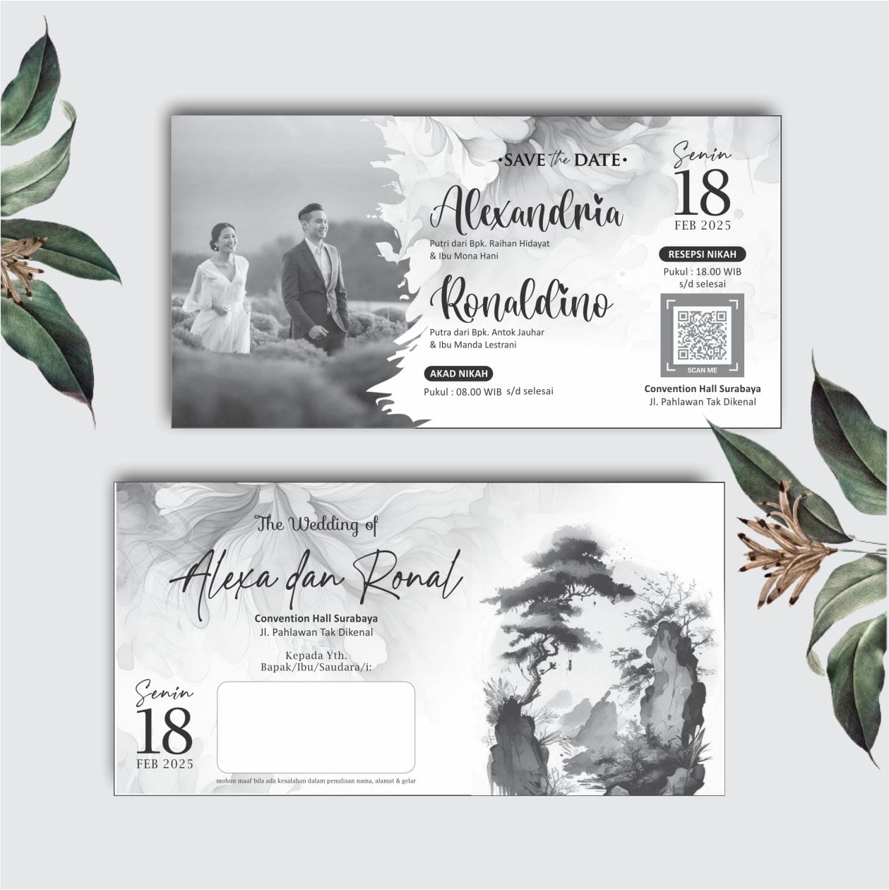 Contoh undangan cetak Noir Series - Misty Forest