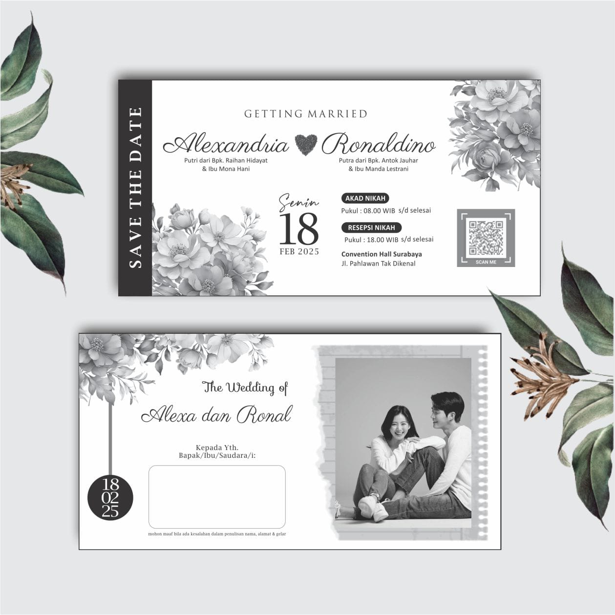 Contoh undangan cetak Noir Series - Filmstrip Photo