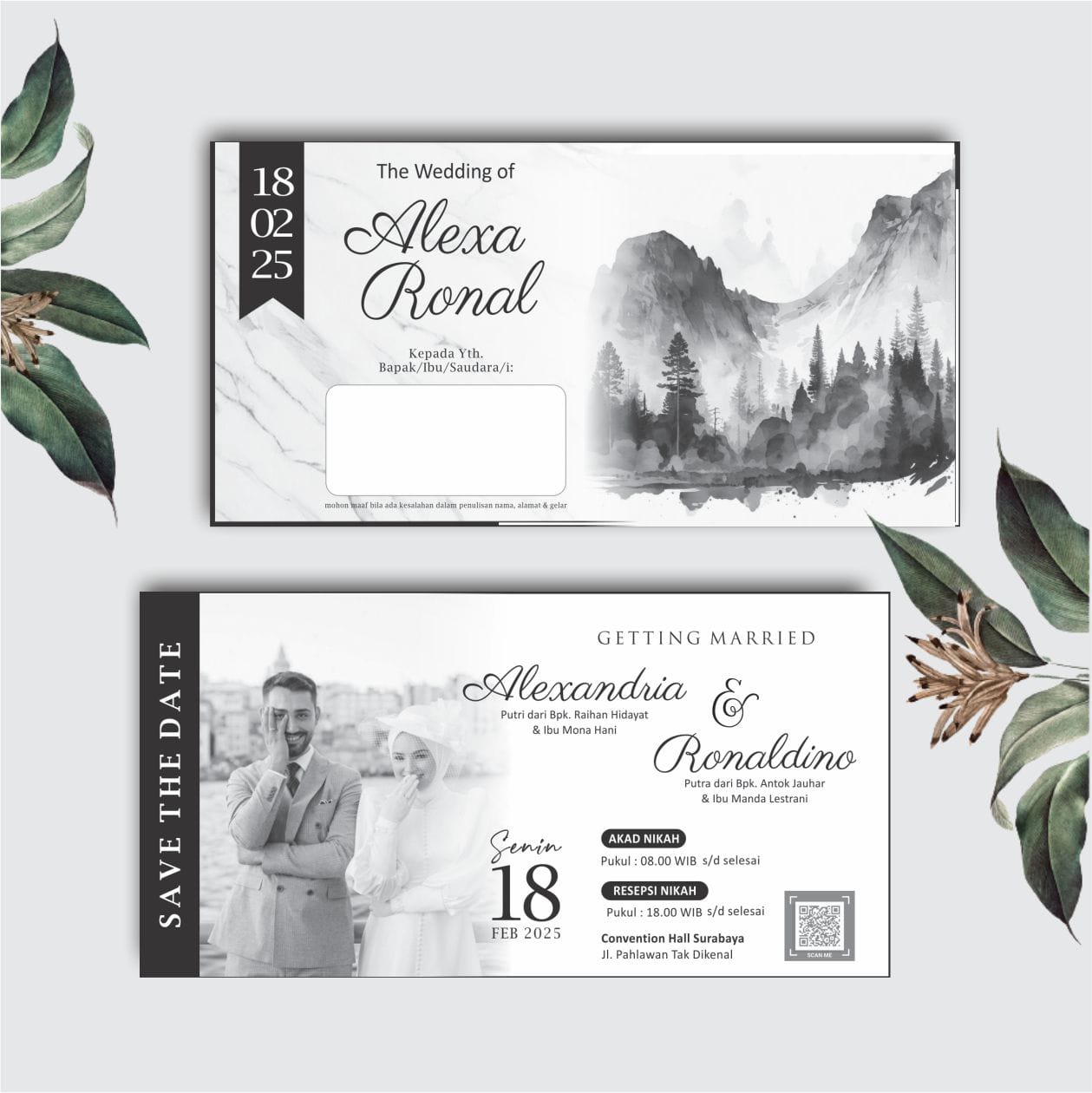 Contoh undangan cetak Noir Series - Ridge Landscape