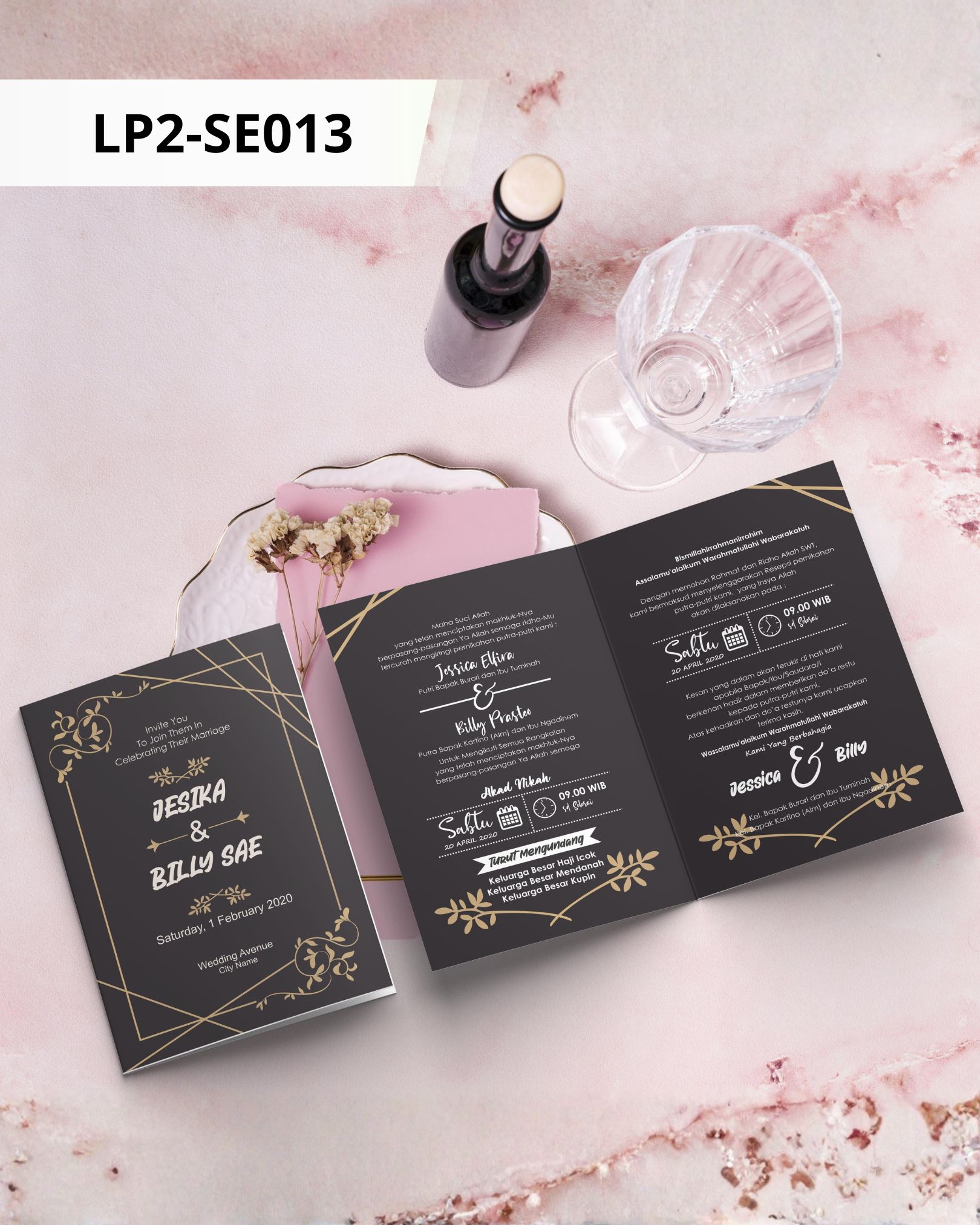 Contoh undangan cetak Basic Premium - Classic Baroque