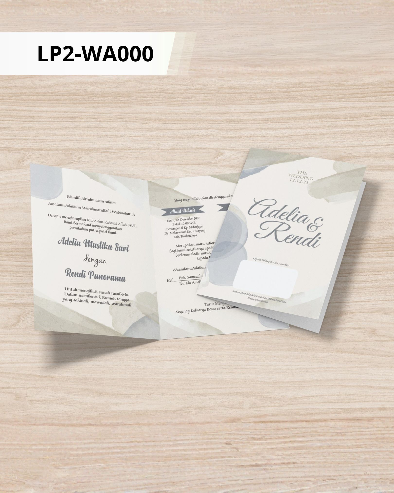 Contoh undangan cetak Watercolor - Earthy Abstract