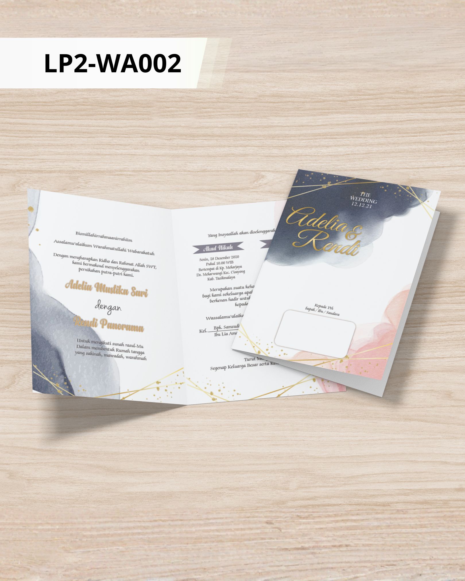Contoh undangan cetak Watercolor - Midnight Dusk