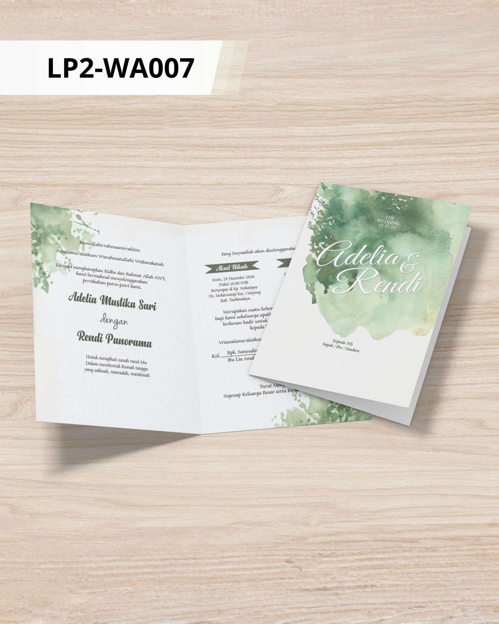 Contoh undangan cetak Watercolor - The Forest