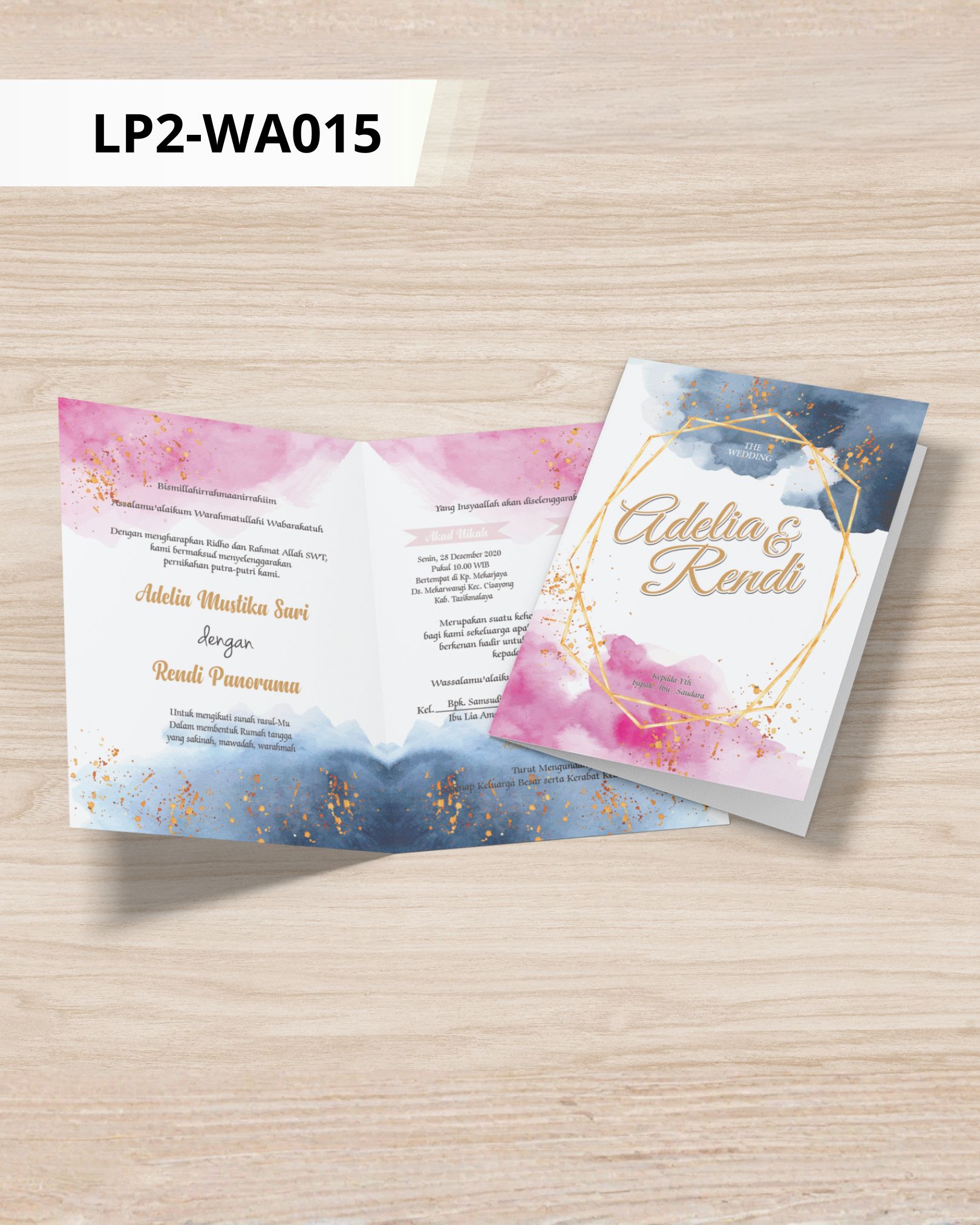 Contoh undangan cetak Watercolor - Cosmic Splash