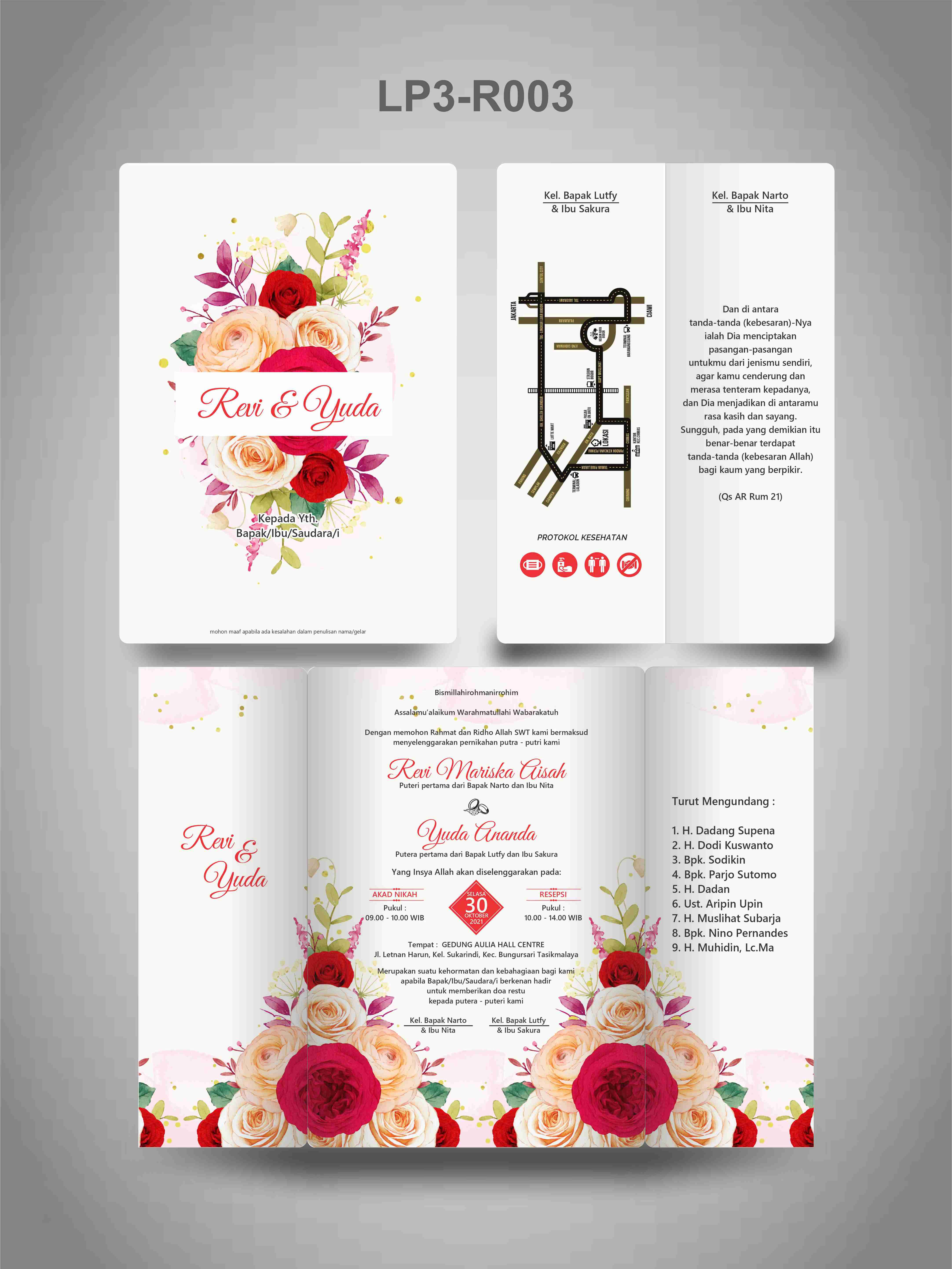 Contoh undangan cetak Enchanted Collection - Crimson Rose