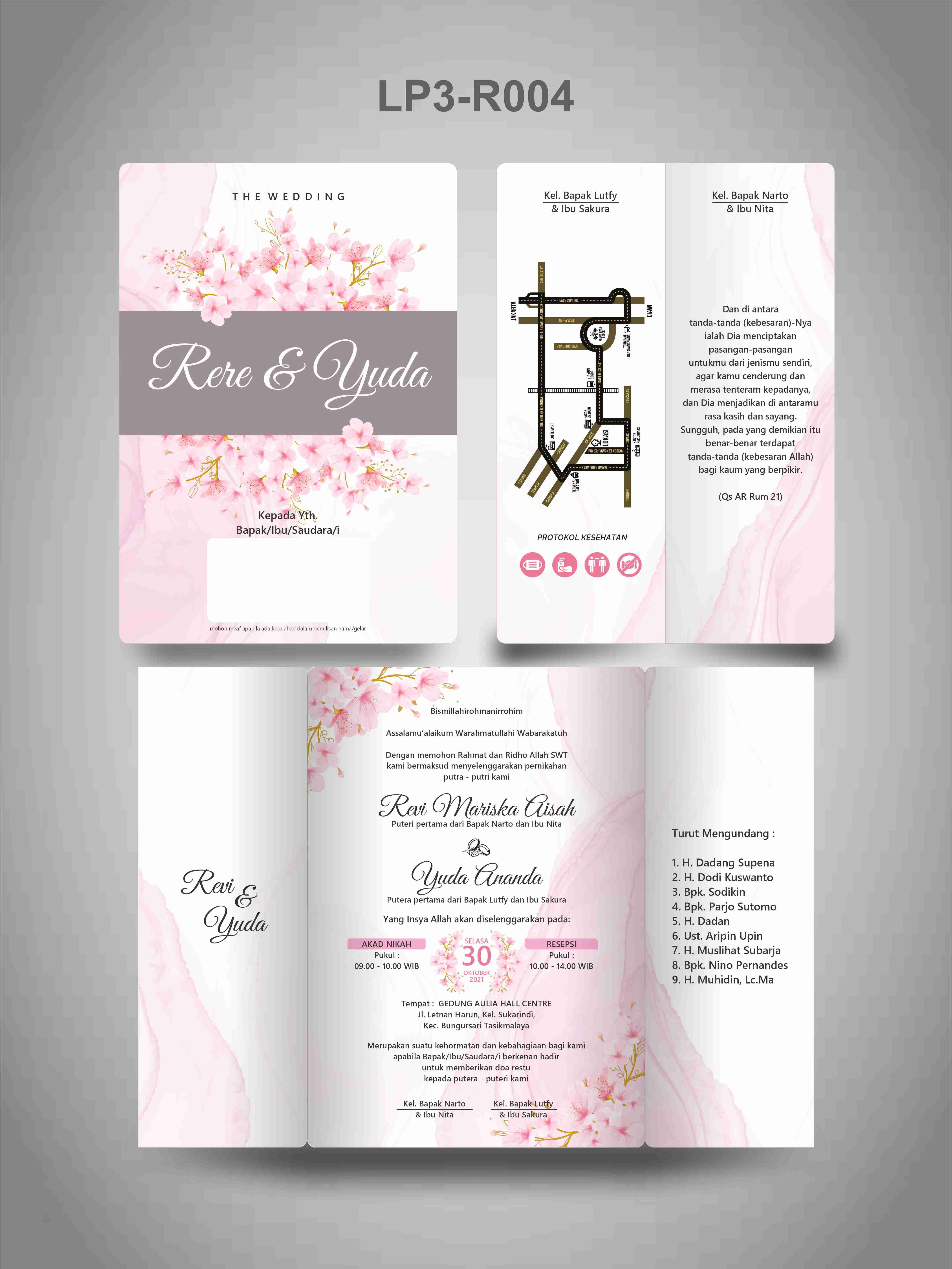 Contoh undangan cetak Enchanted Collection - Sakura Blush