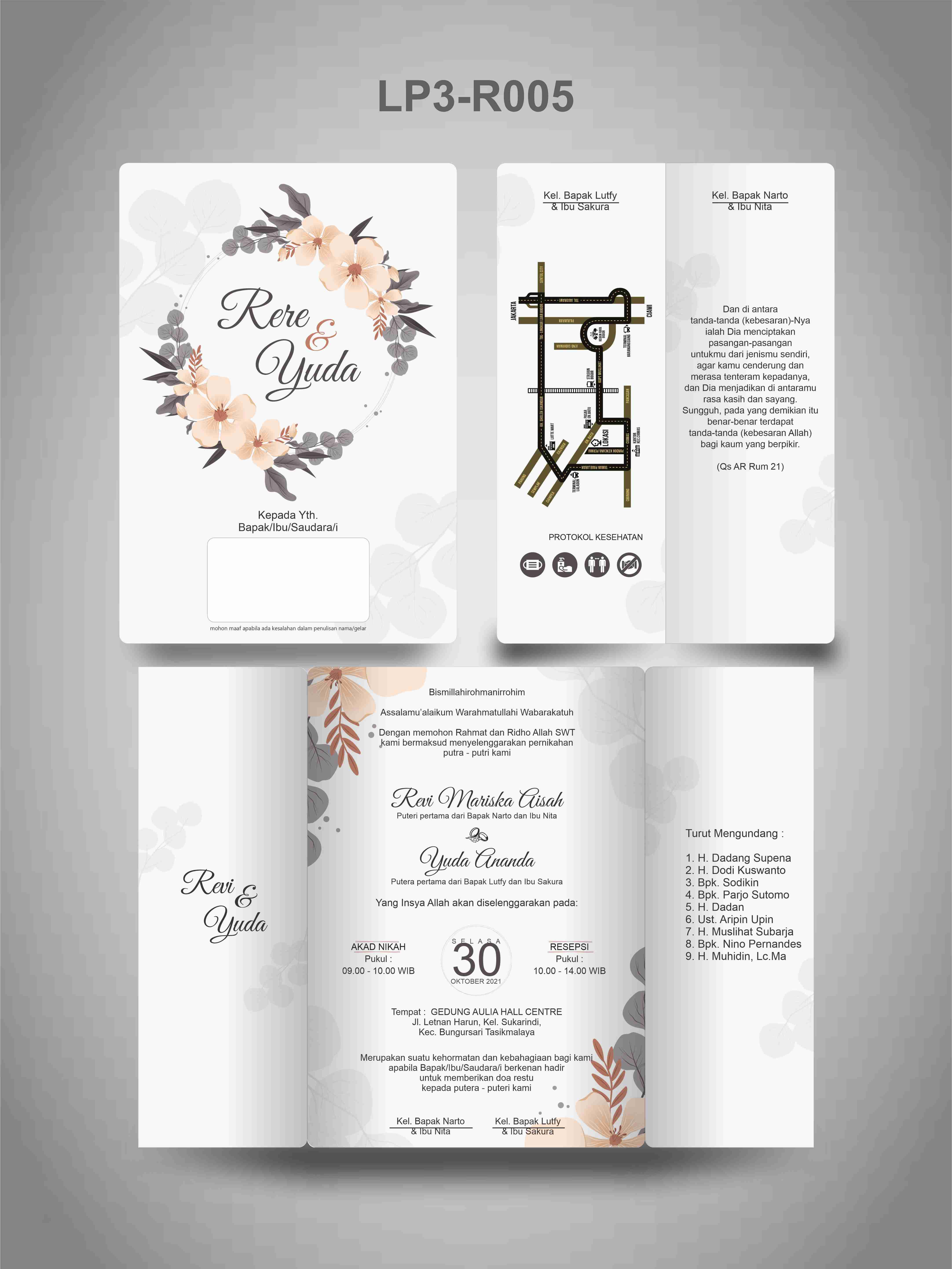 Contoh undangan cetak Enchanted Collection - Autumn Wreath