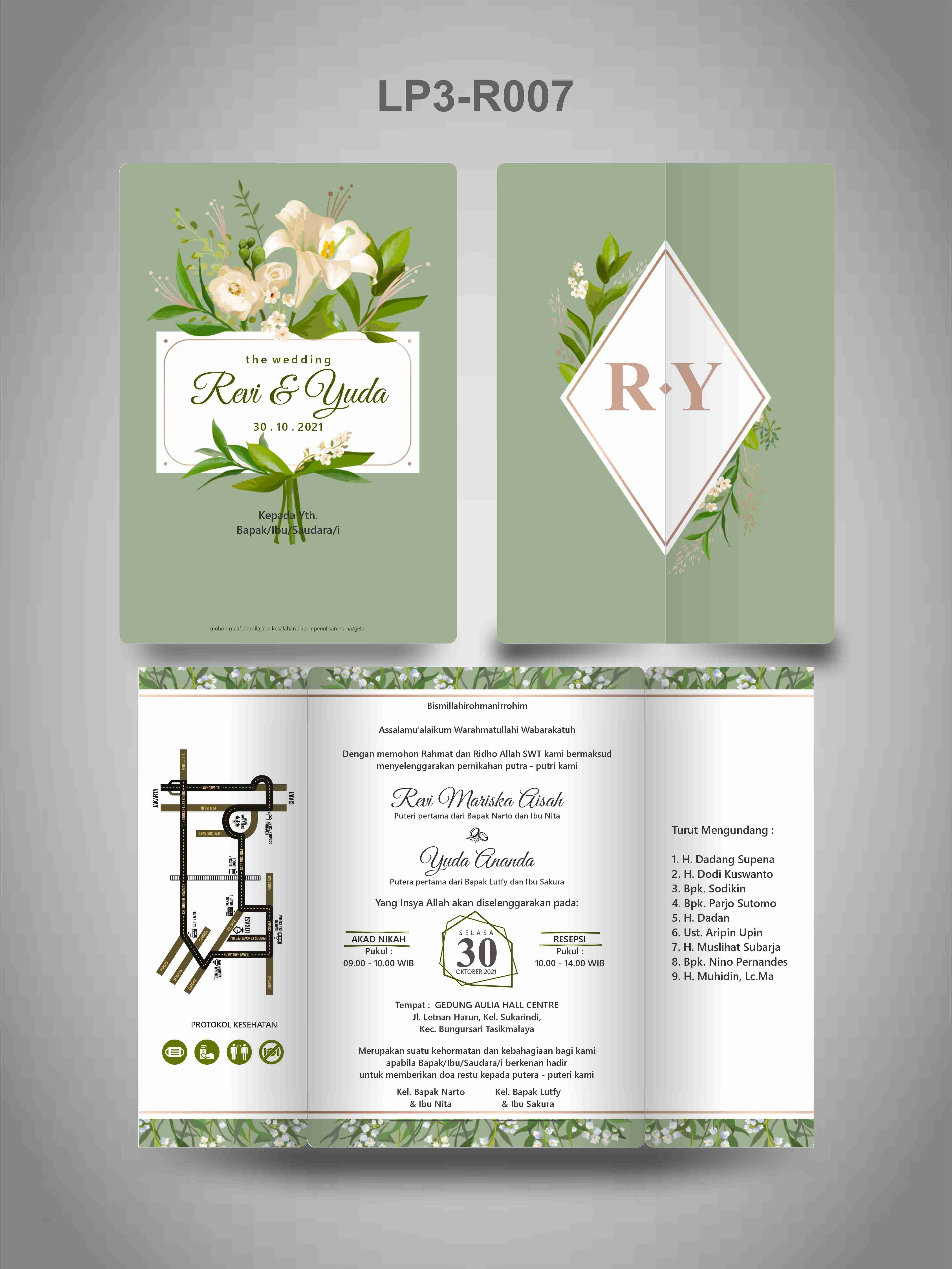 Contoh undangan cetak Enchanted Collection - Sage Lily